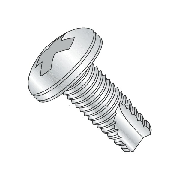 Newport Fasteners Thread Cutting Screw, #10-32 x 5/8 in, Zinc Plated Steel Pan Head Phillips Drive, 6000 PK 342801-6000 - main